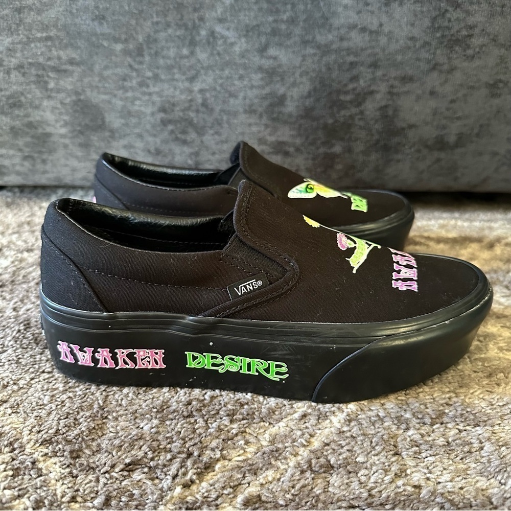 NWT Vans Slip On Platforms Awaken Desire Glow In The Dark Sneakers - Picture 3 of 6